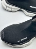 BALENCIAGA MEN'S 3XL SOCK RECYCLED KNIT SNEAKER IN BLACK
