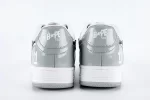 BapeSta White Leather Silver Logo Shoes