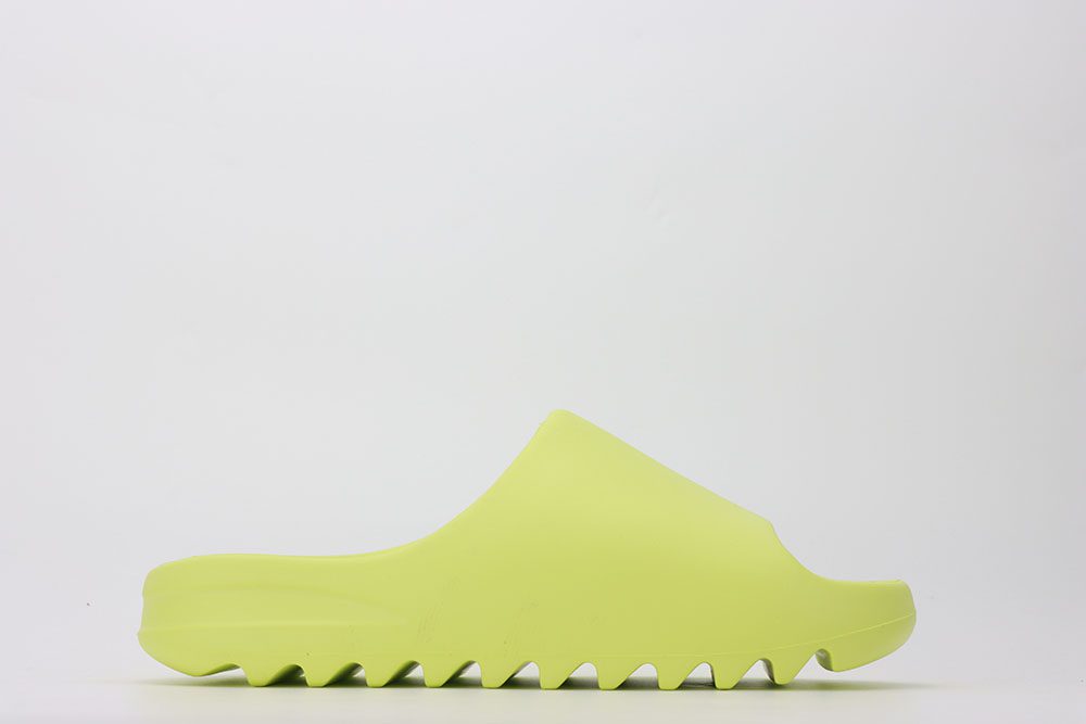 green yeezy slides