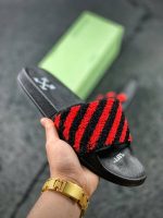 OFF-WHITE FLYKNIT STRIPE SLIDES