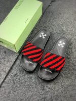 OFF-WHITE FLYKNIT STRIPE SLIDES
