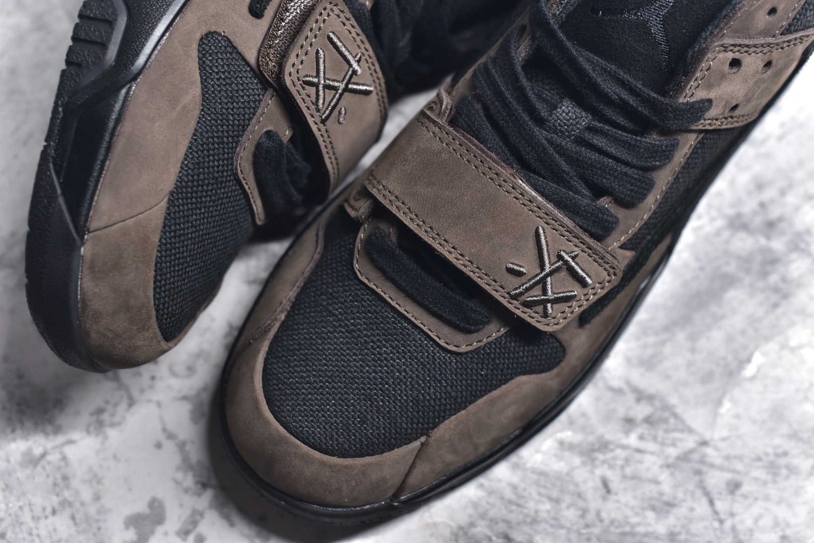 Detailed view of Jordan Jumpman Jack TR Travis Scott Dark Mocha