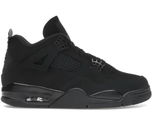 Jordan 4 Retro Black Cat 2025 sneakers FV5029-010, full view, classic all-black design
