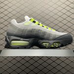 Rear view of Nike Air Max 95 OG Big Bubble Neon (2025/2026), featuring the black heel tab with neon green Nike branding and visible Air unit