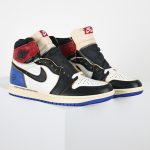 Bottom sole of Jordan 1 Retro High OG SP Fragment x Union LA Varsity Red Sport Royal