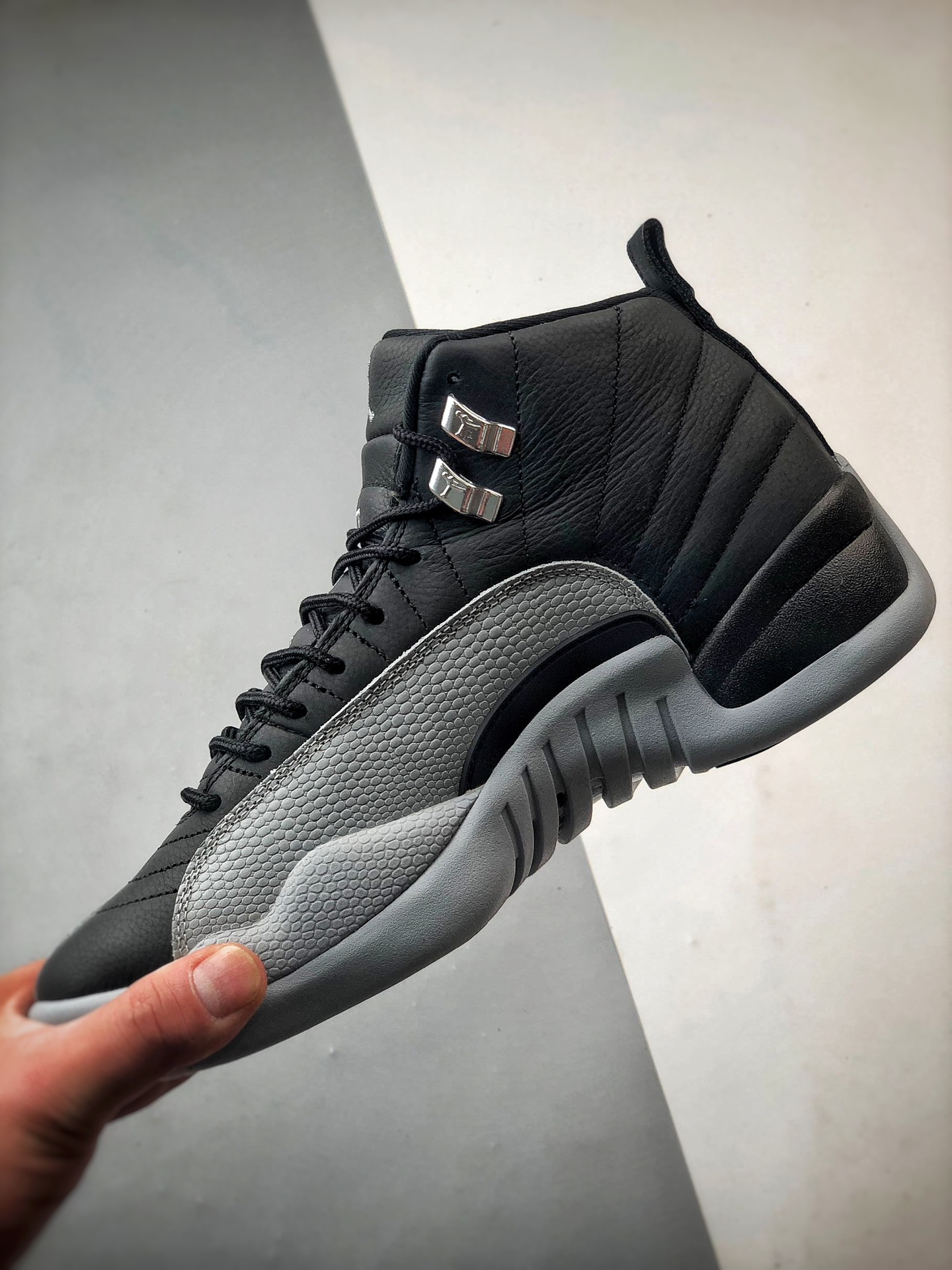 Jordan 12 Retro Barons 1 Top-down view of Jordan 12 Retro Barons CT8013-010 sneakers