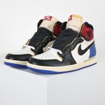 Close-up of Fragment x Union LA Jordan 1 Retro High OG SP IO7847-002 detailing