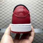Close-up of premium leather on Jordan 1 Retro Low OG Banned sneakers