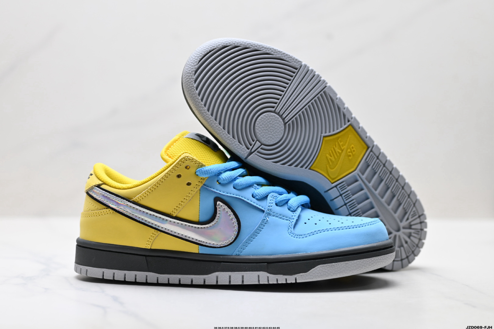 Nike SB Dunk Low Pro Muni Lightning Denim Turquoise 1 Side view of Nike SB Dunk Low Pro Muni Lightning Denim Turquoise shoe
